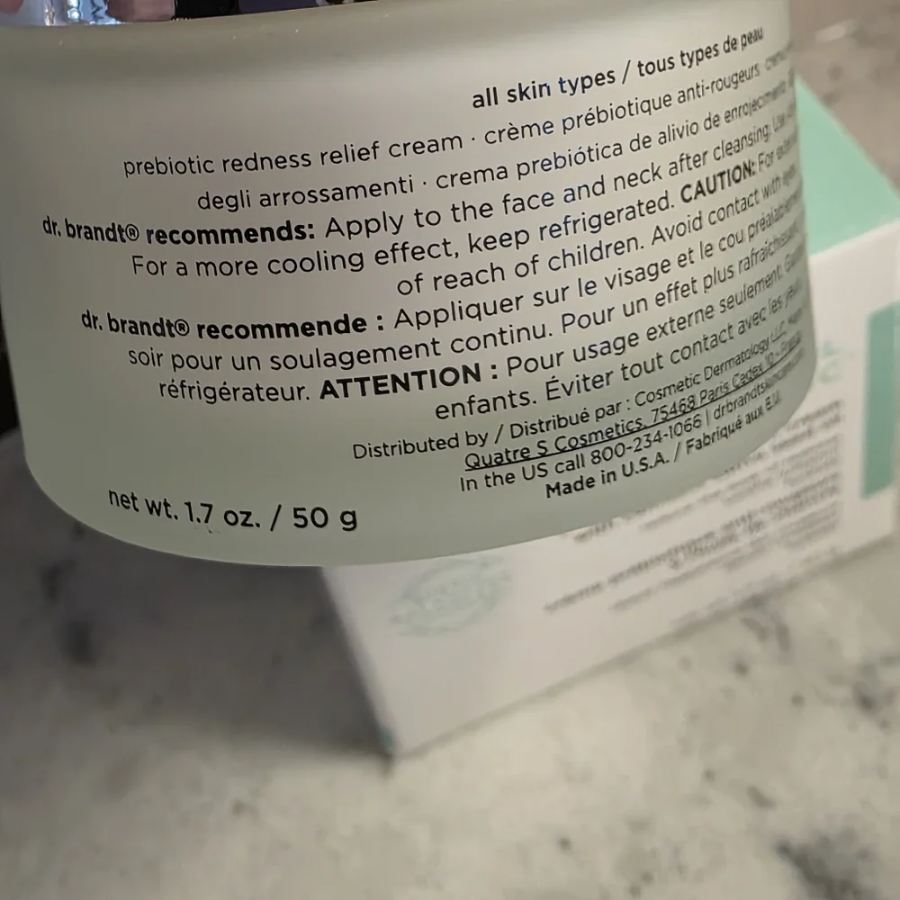 Dr. Brandt's Cool Biotic Prebiotic Redness Relief Cream 1.7 Oz. NIB